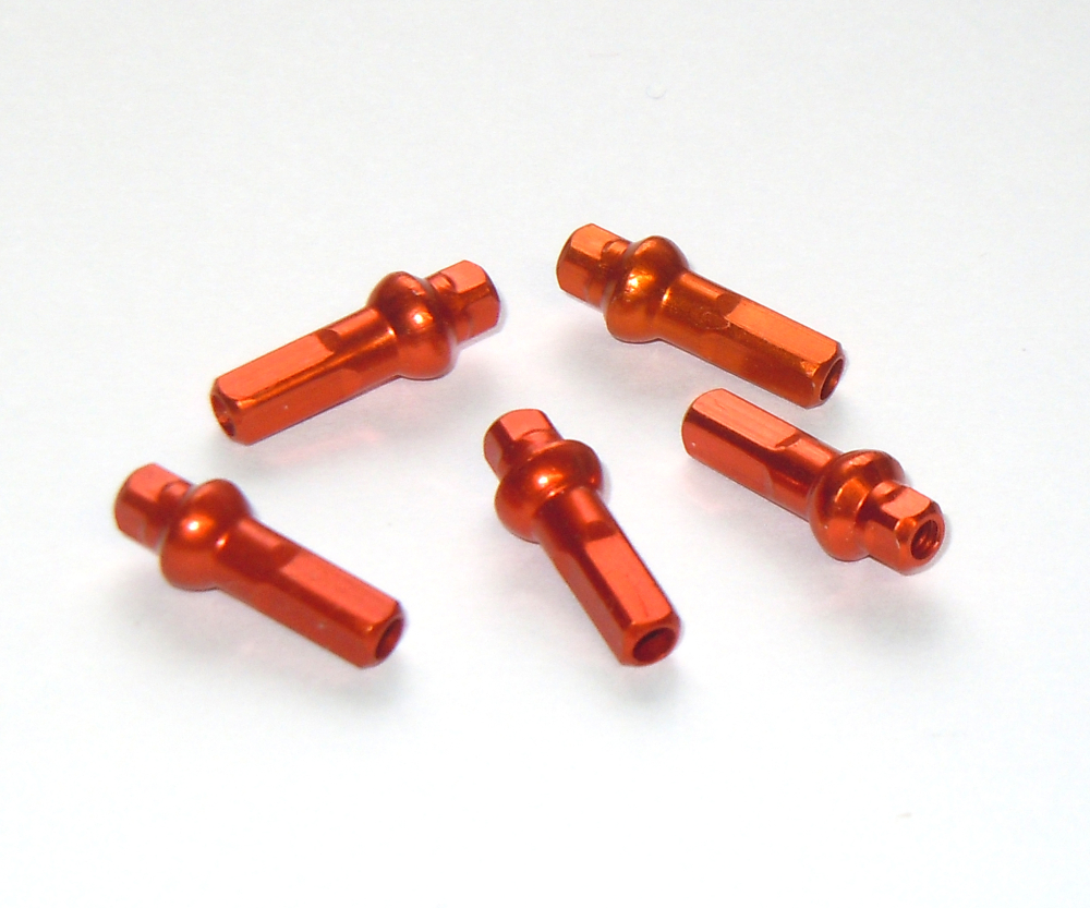 Double Square Nippel Alu, Polyax, orange, L=12 mm, G=16 mm,