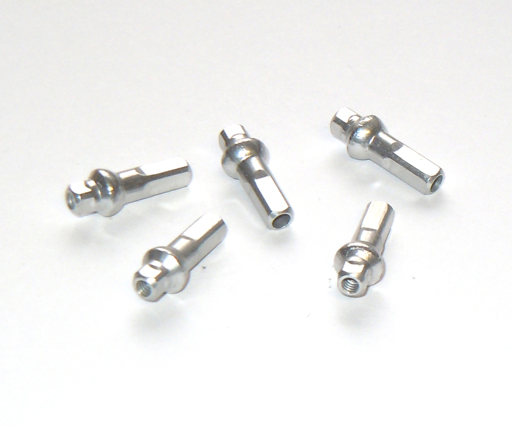 Double Square Nippel Alu, Polyax, silber, L=12 mm, G=16 mm,