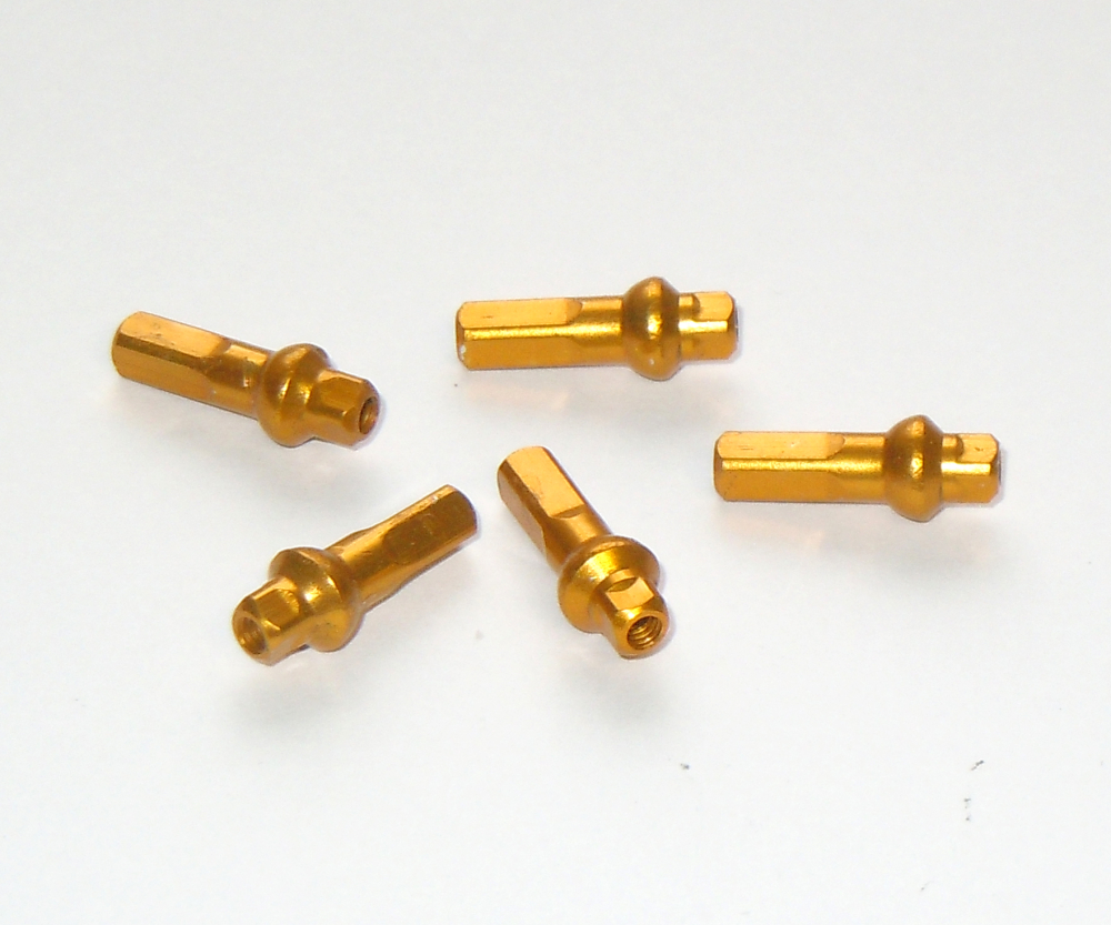 Double Square Nippel Alu, Polyax, gold, L=12 mm, G=16 mm,