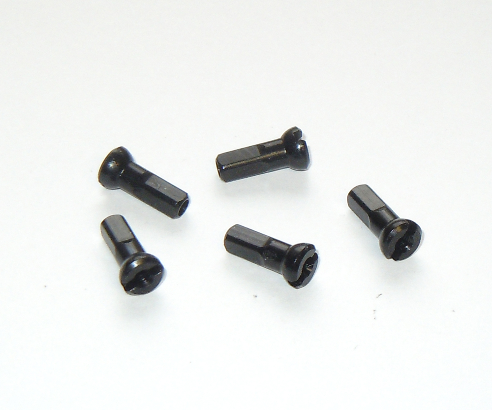 POLYAX Nippel ALU schwarz, L=12mm, D=2 mm, 1 St.