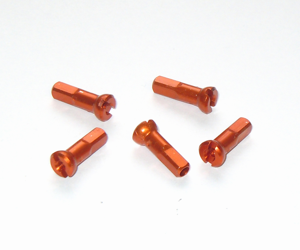 POLYAX Nippel Alu Secure Lock, Orange,L=14 mm, D=2 mm,