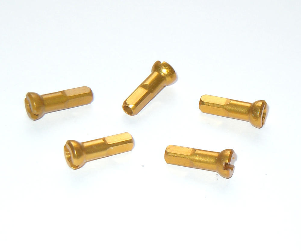 POLYAX Nippel ALU gold, L=14 mm, D=2 mm, 1 St.