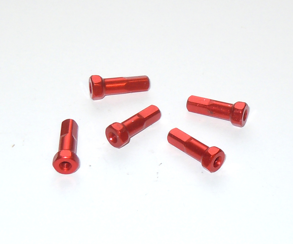 POLYAX HEX 6-Kantnippel Alu, rot, L=14 mm, D=2 mm, 1 St.