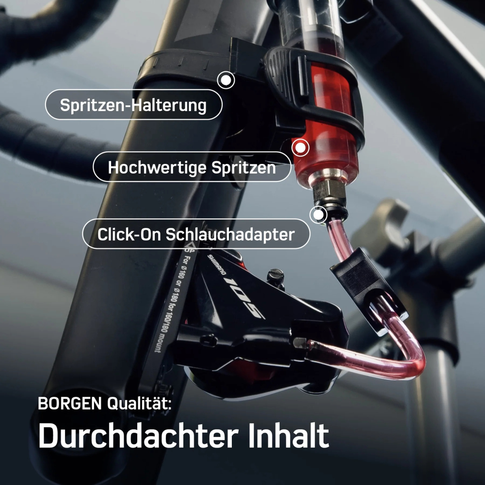 Borgen Entlüftungset PRO für SHIMANO, TEKTRO und TRP Scheibenbremsen