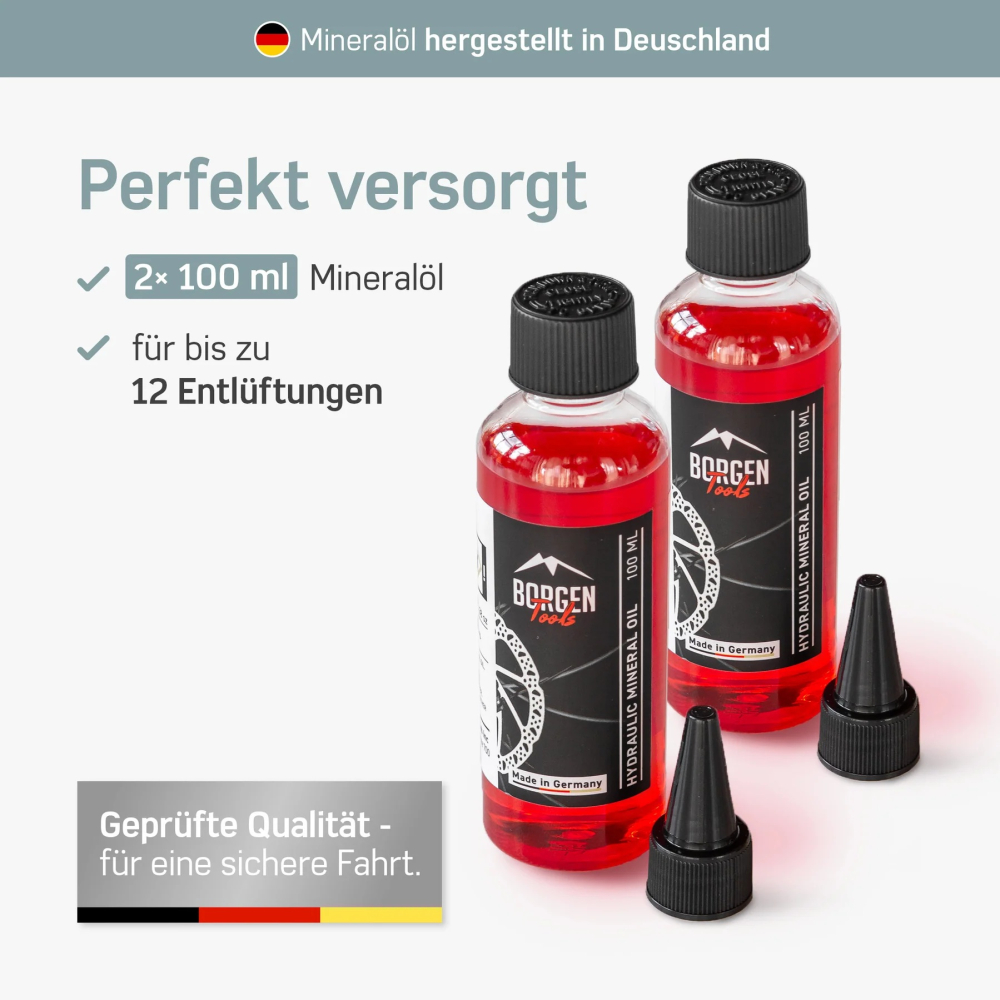 Borgen Entlüftungset PRO für SHIMANO, TEKTRO und TRP Scheibenbremsen