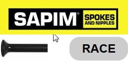 SAPIM RACE 310 mm, OHNE Gewinde, schwarz, gerade,
